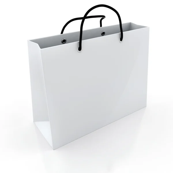 3d leere Einkaufstasche, auf weißem Hintergrund — Stockfoto