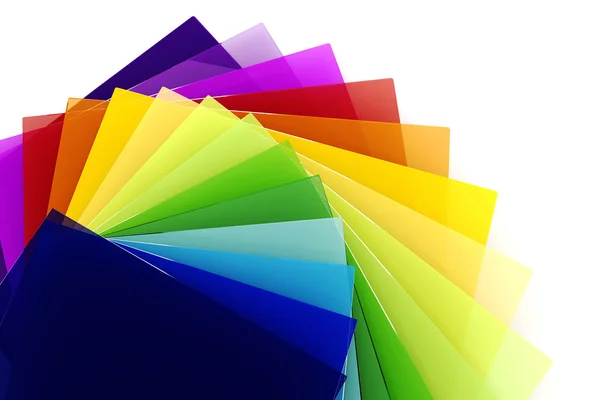 3d colorful sheets of transparent plastic — Stock Photo, Image