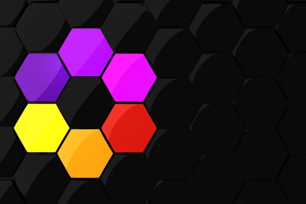 3d colorido peças hexagonais — Fotografia de Stock
