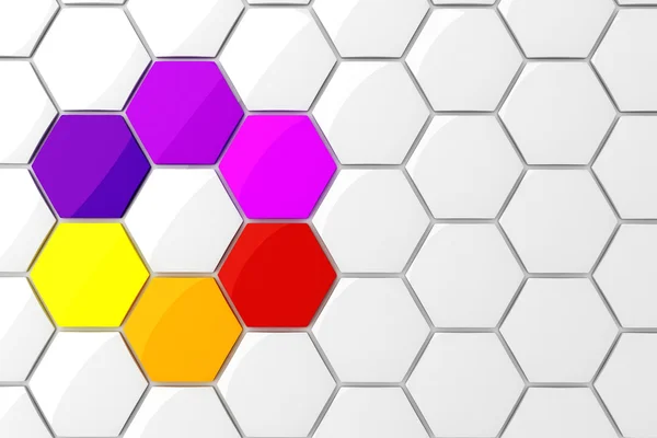 3d colorido peças hexagonais — Fotografia de Stock