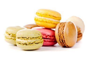 çeşitli renkli Fransız macarons