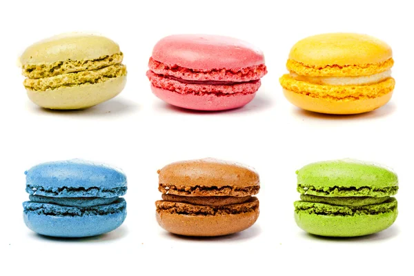 Různé barevné francouzské macarons — Stock fotografie