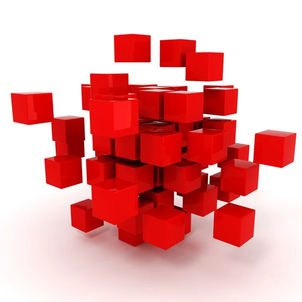 Puzzle cubes 3d sur fond blanc — Photo