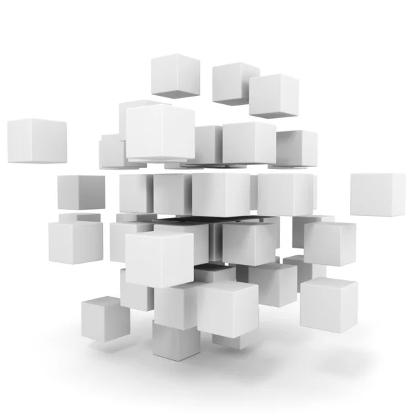 Puzzle cubes 3d sur fond blanc — Photo