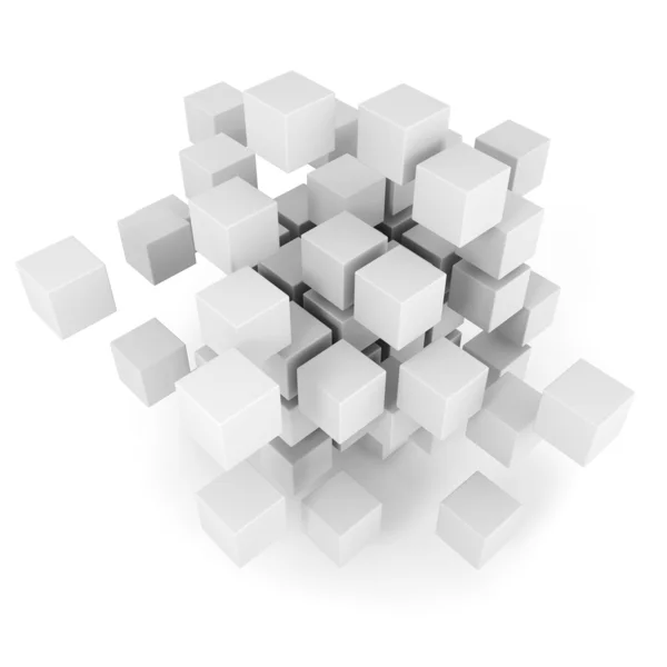 3D kostky puzzle na bílém pozadí — Stock fotografie