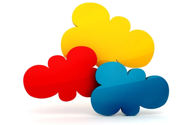 3D-kleurrijke wolk vorm voor bubble praten — Stockfoto