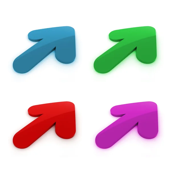 3d colorful arrows on white background — Stock Photo, Image