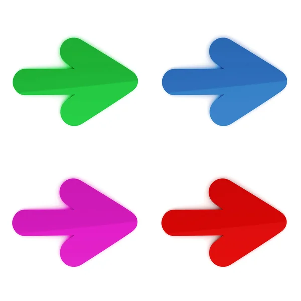 Flechas de colores 3d sobre fondo blanco —  Fotos de Stock