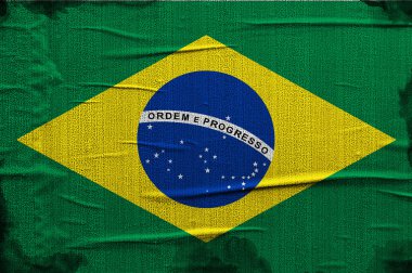 Grunge flag of Brasil clipart