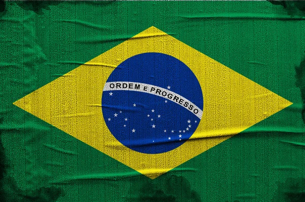 Grunge flagga brasil — Stockfoto