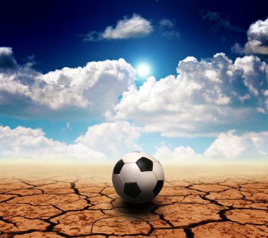 Soccer in desert land clipart