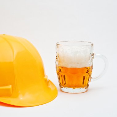 Worker is on a beer break clipart