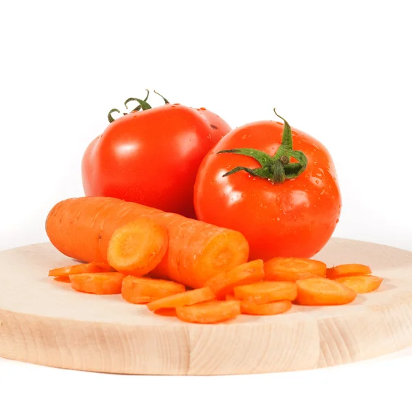 Zanahorias y tomate — Foto de Stock