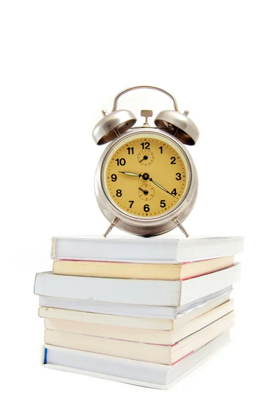 นาฬิกาและหนังสือ — ภาพถ่ายสต็อก