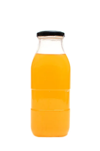Bouteille en verre jus d'orange — Photo
