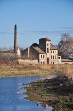 Old ruined factory clipart