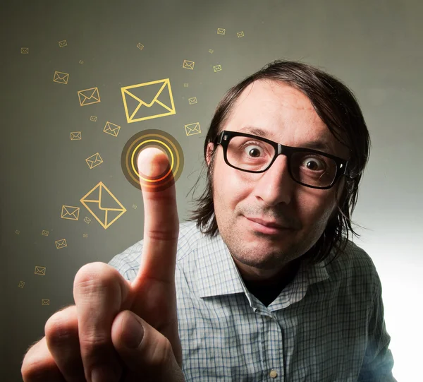 Touch-screen mail inbox — Stock Photo, Image