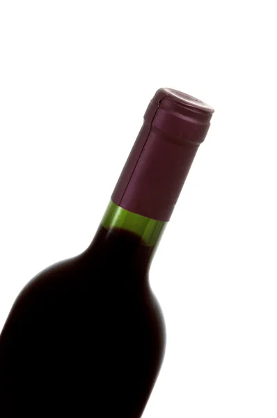 Röd vinflaska — Stockfoto