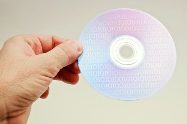 Hand with a dvd disc clipart