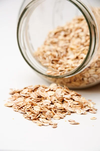 Oat flakes in jar — Stock Photo, Image