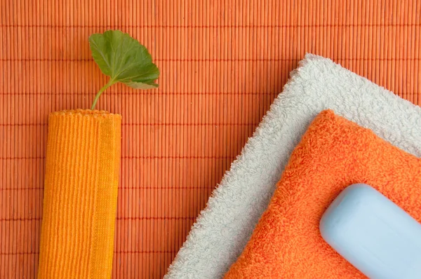 Sapone e asciugamani — Foto Stock