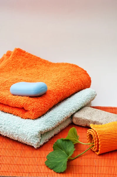 stock image Soap and towels