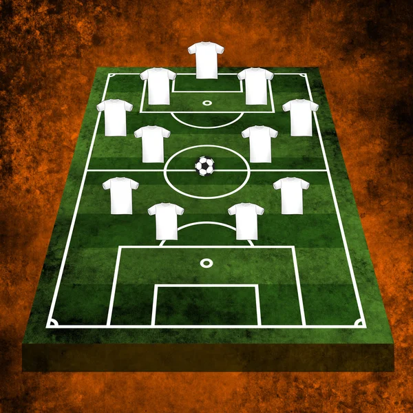 3d Football or soccer field — Stock Photo, Image