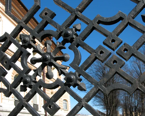 Détail de la clôture de jardin sur l'avenue Ligovsky. Saint-Pétersbourg — Photo