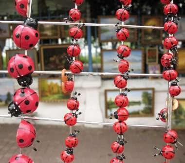 Hatıra ladybugs mıknatıslar üzerinde