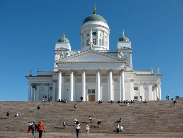 Catedral en la Plaza del Senado en Helsinki — Foto de Stock