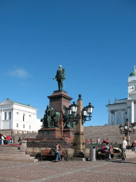 Monumento a Alejandro II en la Plaza del Senado de Helsinki — Foto de Stock