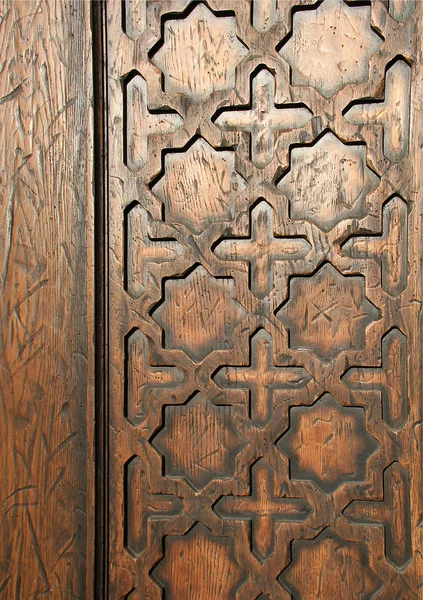 Fragment van een houten deur. draad — Stockfoto