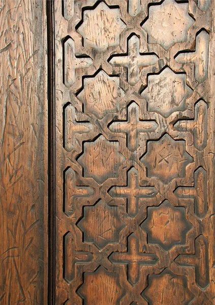 stock image Fragment of a wooden door. Thread