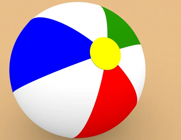 3D візуалізації пляжний м'яч на піску — стокове фото