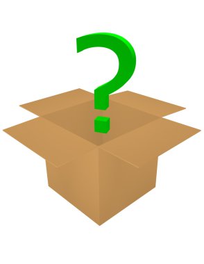 3d Render of a Question out of the Box clipart