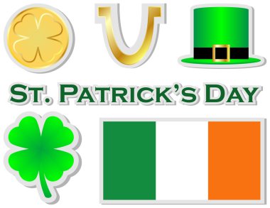 Set of St Patricks Day Stickers clipart