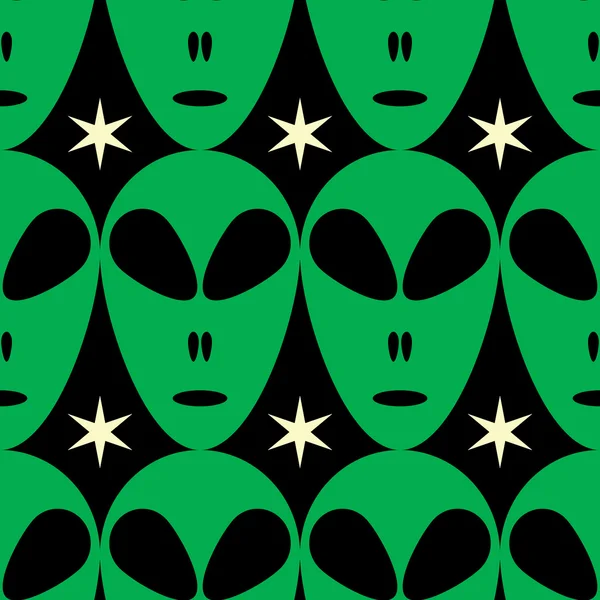 Seamless Alien Head Background — Stock Vector