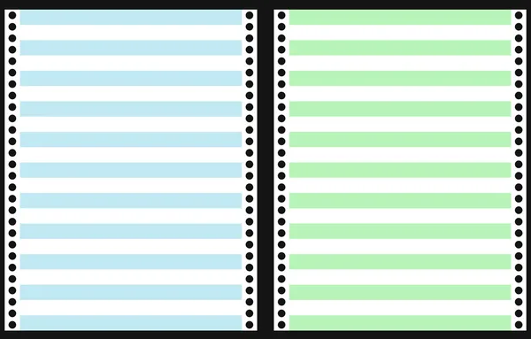 Ensemble de papier d'imprimante à matrice de points — Image vectorielle