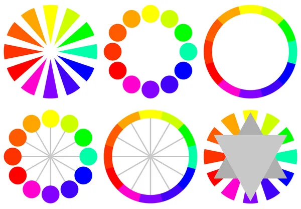 Conjunto de rodas de cor —  Vetores de Stock