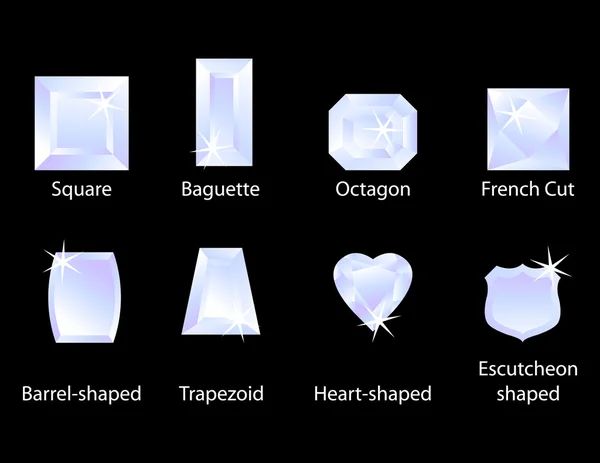 Ensemble de différentes coupes de gemmes 1 — Image vectorielle
