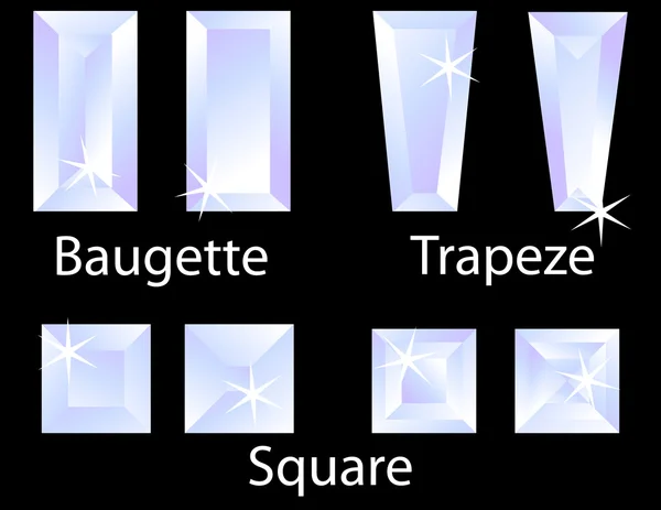 Ensemble de différentes coupes de gemmes 2 — Image vectorielle