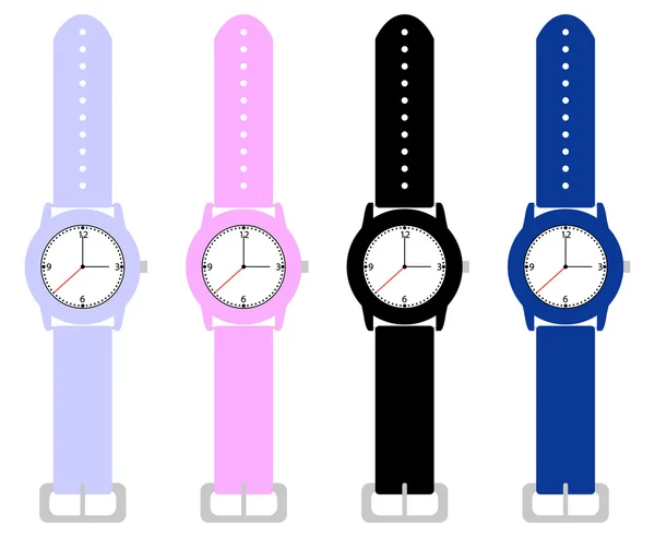 Set di orologi da polso per bambini — Vettoriale Stock