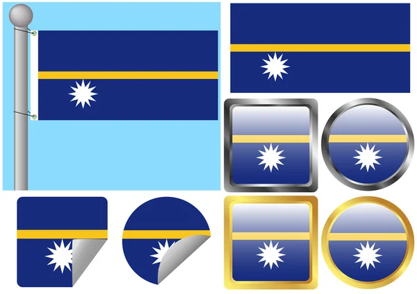 Flag Set Nauru — Stock Vector