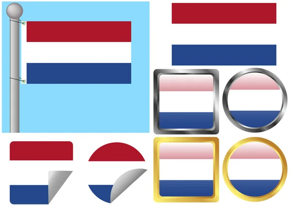 Flag Set Netherlands — Stock Vector