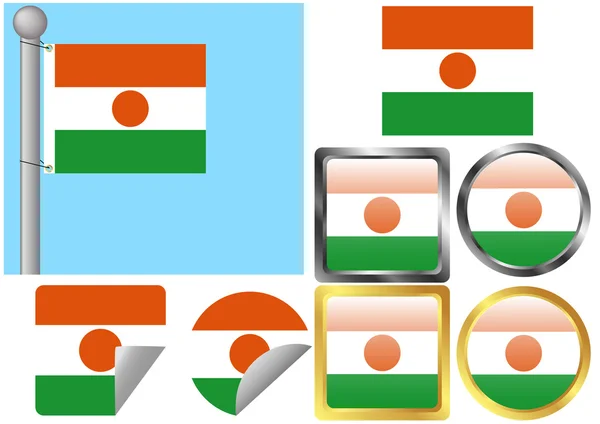 Flag Set Niger — Stock Vector