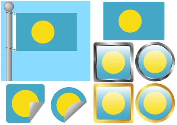 Jeu de drapeaux Palau — Image vectorielle