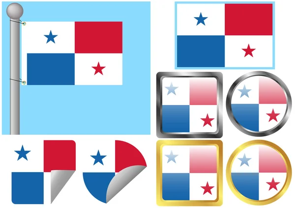 Flag Set Panama — Stock Vector