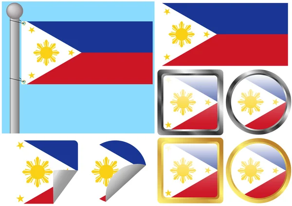 Flag Set Philippines — Stock Vector
