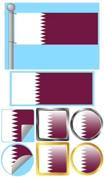 Markering ingesteld qatar — Stockvector