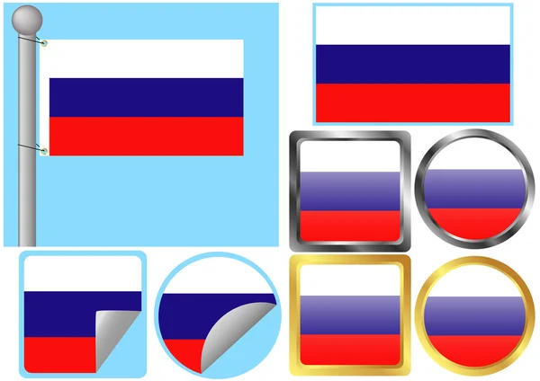 Jeu de drapeaux Russie — Image vectorielle